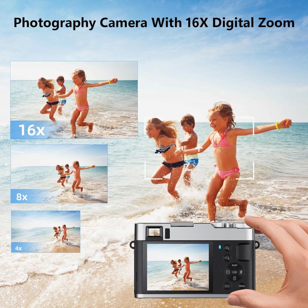 Amazon.com : 4K Digital Camera for Photography Autofocus, 48MP YouTube Vlogging Camera with 2.8 Screen, 16X Digital Zoom Video Camera Anti-Shake with 32GB SD Card, Compact Point and Shoot Travel Cameras for Gifts : Electronics