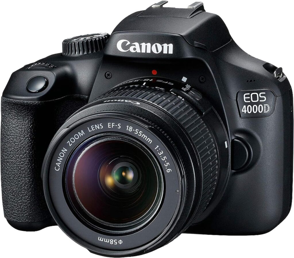Amazon.com : Canon EOS T100/4000D DSLR Camera with EF-S 18-55mm Lens, SanDisk Memory Card, Tripod, Flash, Backpack + ZeeTech Accessory Bundle (Canon 18-55mm, SanDisk 32GB) (Renewed) : Electronics