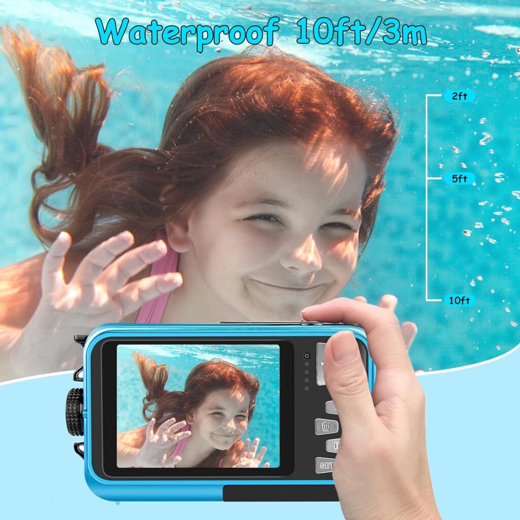 Amazon.com : Digital Camera with 32GB Card Point and Shoot Waterproof Camera 10FT 30MP 1080P FHD Video Compact Portable 16X Zoom Waterproof Digital Camera for Kids（Blue） : Electronics