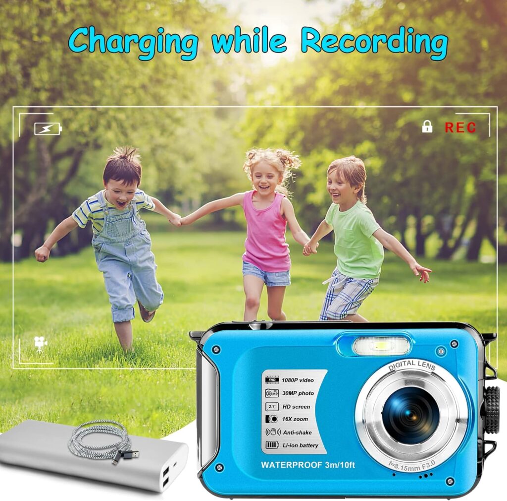 Amazon.com : Digital Camera with 32GB Card Point and Shoot Waterproof Camera 10FT 30MP 1080P FHD Video Compact Portable 16X Zoom Waterproof Digital Camera for Kids（Blue） : Electronics