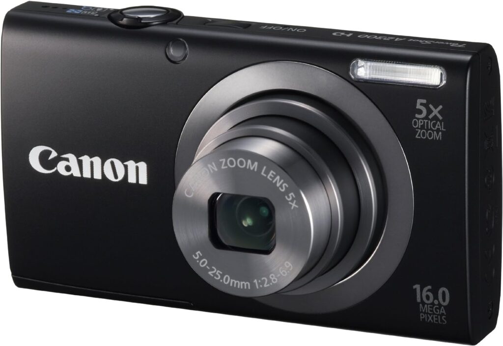 Canon PowerShot A2300 is 16.0 MP Digital Camera with 5X Digital Image Stabilized Zoom 28mm Wide-Angle Lens with 720p HD Video Recording (Black)
