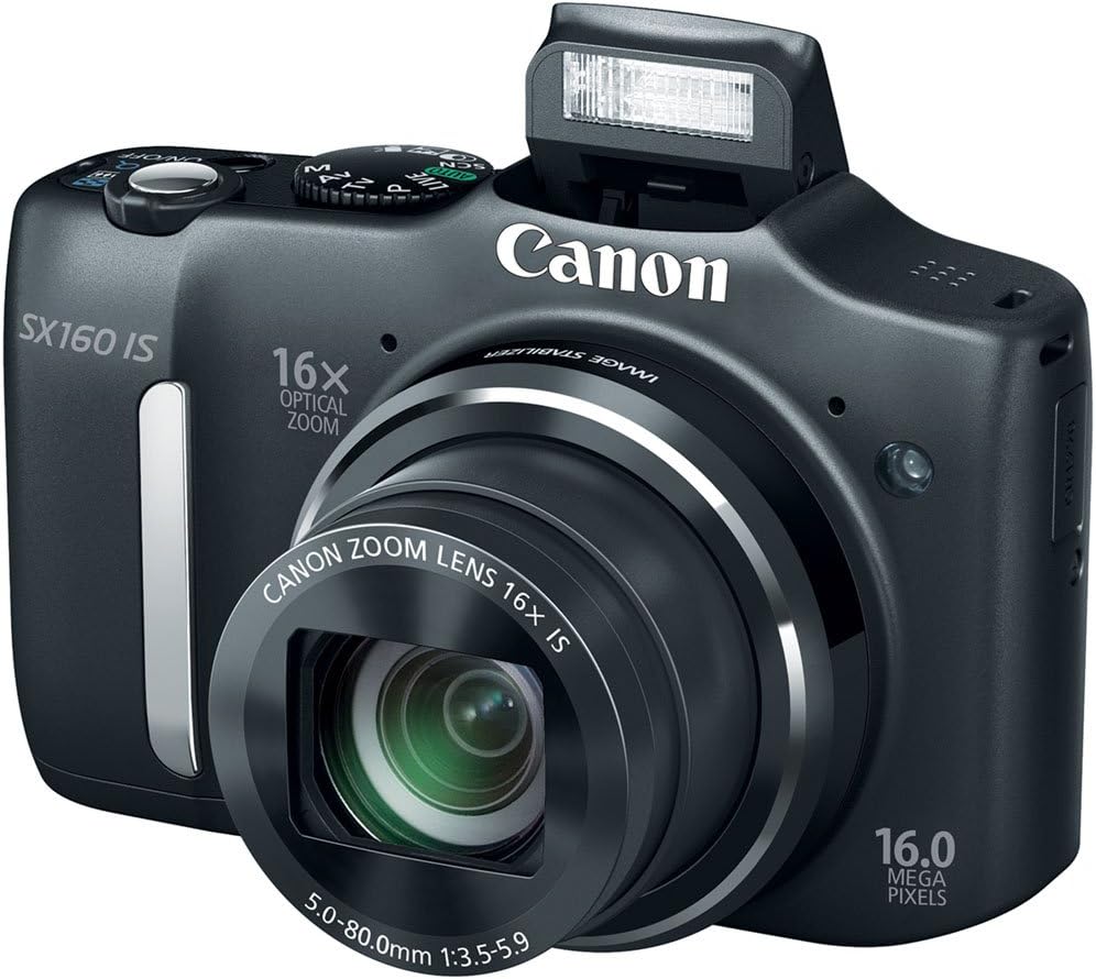 Canon PowerShot SX160 is 16.0 MP Digital Camera with 16x Wide-Angle Optical Image Stabilized Zoom with 3.0-Inch LCD (Black)