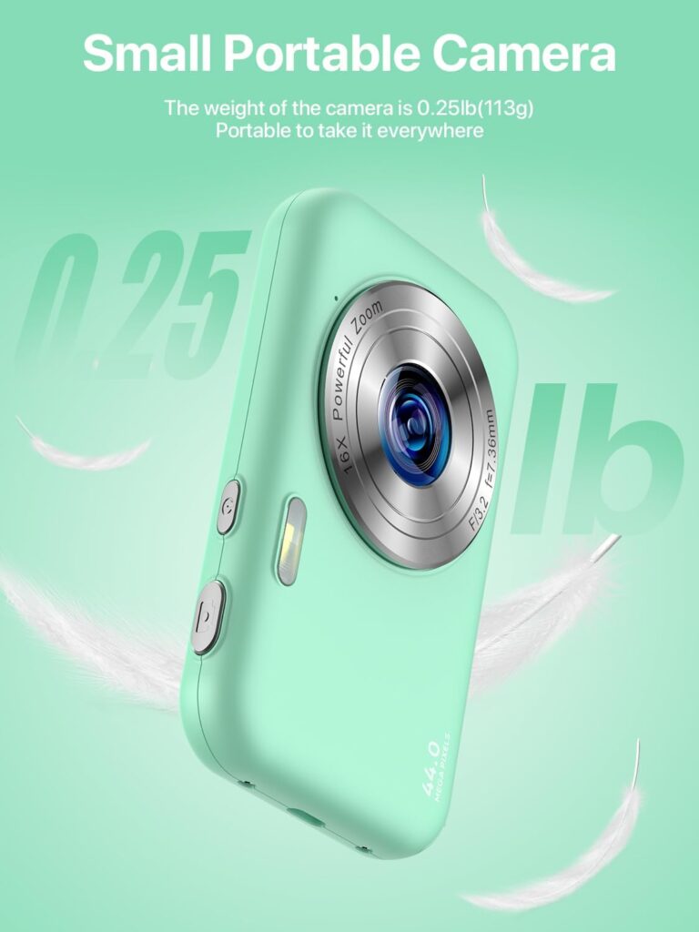 Digital Camera, FHD 1080P Kids Camera with 32GB SD Card 16X Digital Zoom Portable Small Camera, Compact Point and Shoot Camera Mini Digital Camera for Teens Kids Boys Girls Students Seniors - Black