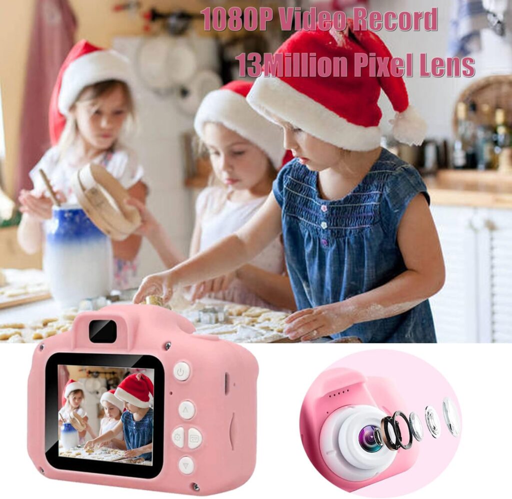 Kids Camera,Toddler Camera for Kids 3-8 Years Old, Toy Gifts for Boys and Girls,Portable Birthday Gifts for 3 4 5 6 7 8 Year Old, Rechargeable 1080P Digital Video Cameras with 32GB SD Card