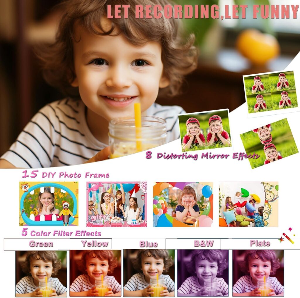 Kids Camera,Toddler Camera for Kids 3-8 Years Old, Toy Gifts for Boys and Girls,Portable Birthday Gifts for 3 4 5 6 7 8 Year Old, Rechargeable 1080P Digital Video Cameras with 32GB SD Card