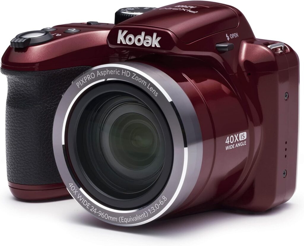 Kodak AZ401RD Point  Shoot Digital Camera with 3 LCD, Red