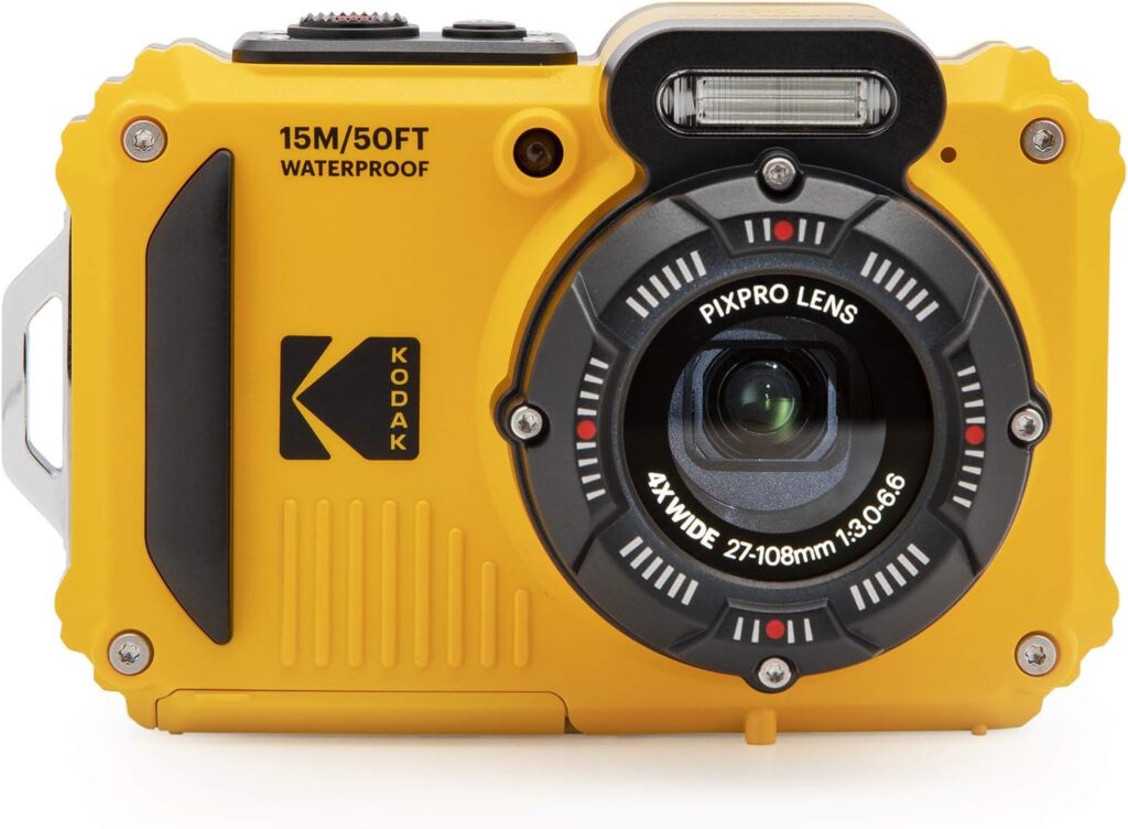KODAK PIXPRO WPZ2 Rugged Waterproof Shockproof Dustproof WiFi Digital Camera 16MP 4X Optical Zoom 1080P Full HD Video Vlogging Camera 2.7 LCD (Yellow)