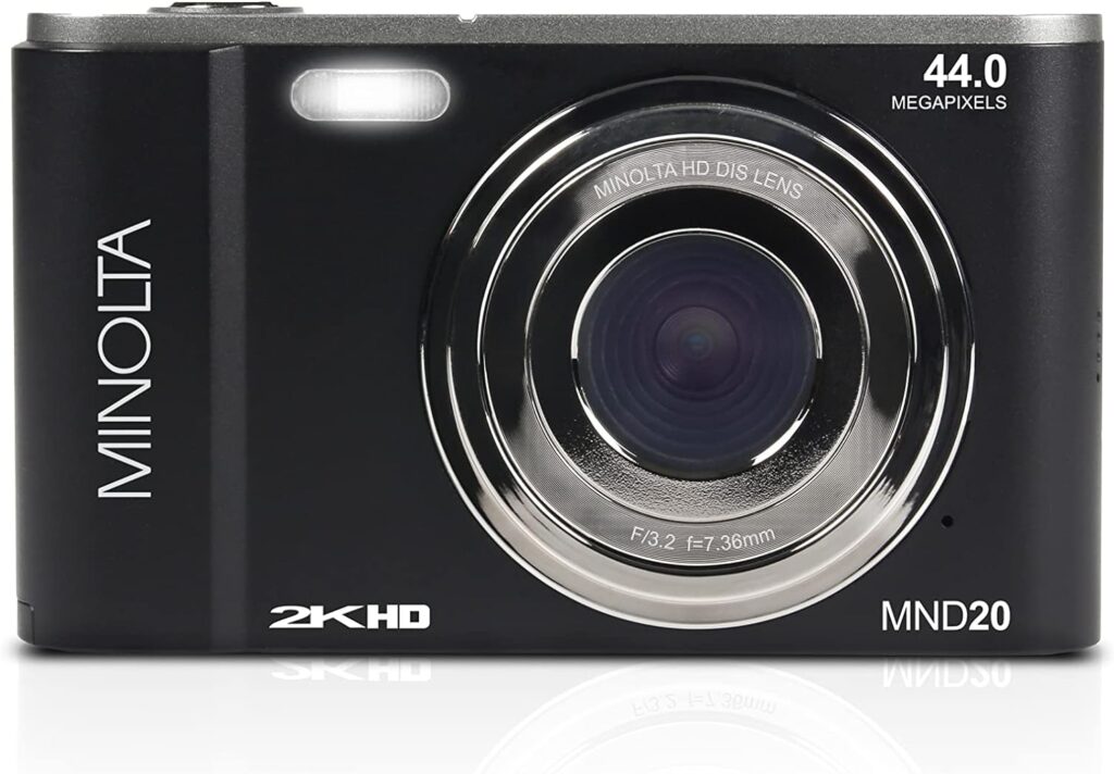 Minolta MND20 44 MP / 2.7K Ultra HD Digital Camera (Black)