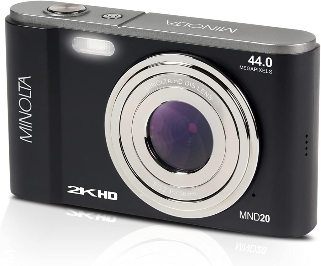 Minolta MND20 44 MP / 2.7K Ultra HD Digital Camera (Black)