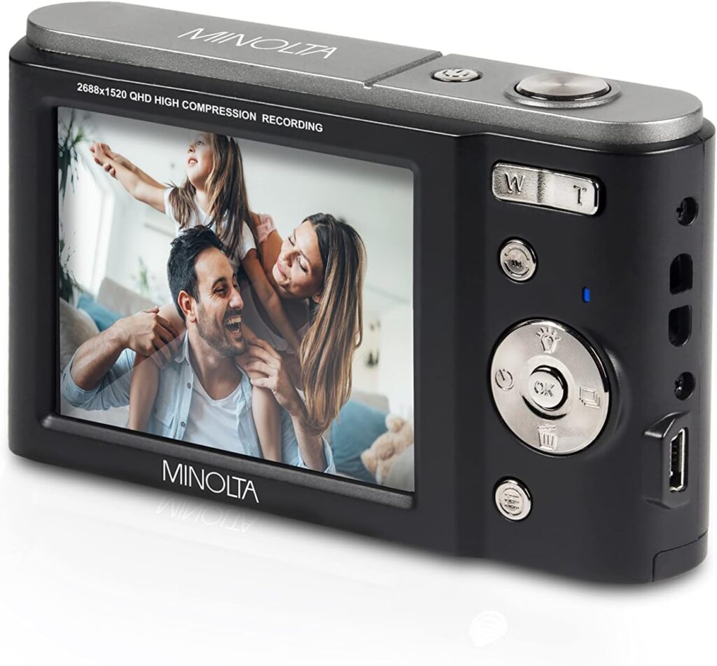 Minolta MND20 44 MP / 2.7K Ultra HD Digital Camera (Black)