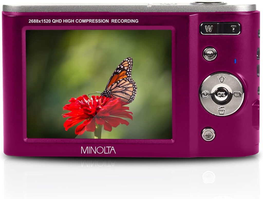 Minolta MND20 44 MP / 2.7K Ultra HD Digital Camera (Magenta)