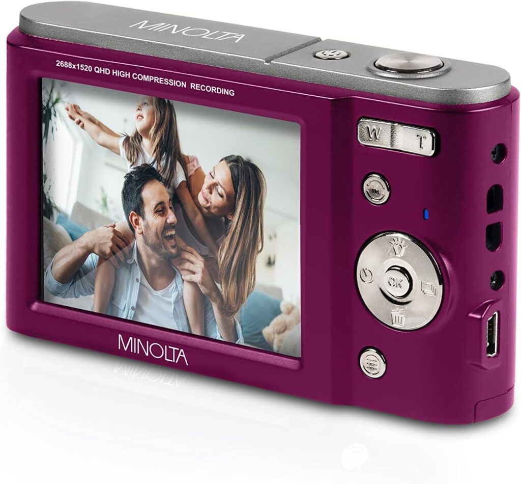 Minolta MND20 44 MP / 2.7K Ultra HD Digital Camera (Magenta)