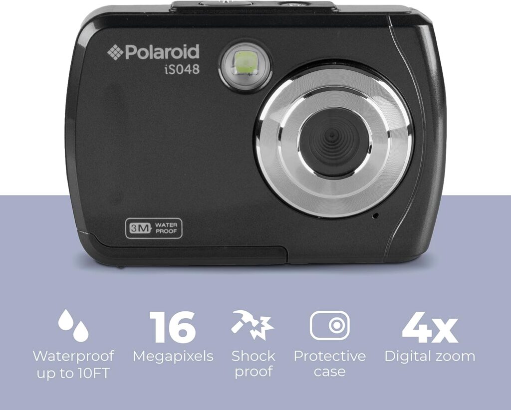 Polaroid IS048 Waterproof Instant Sharing 16 MP Digital Portable Handheld Action Camera, Teal