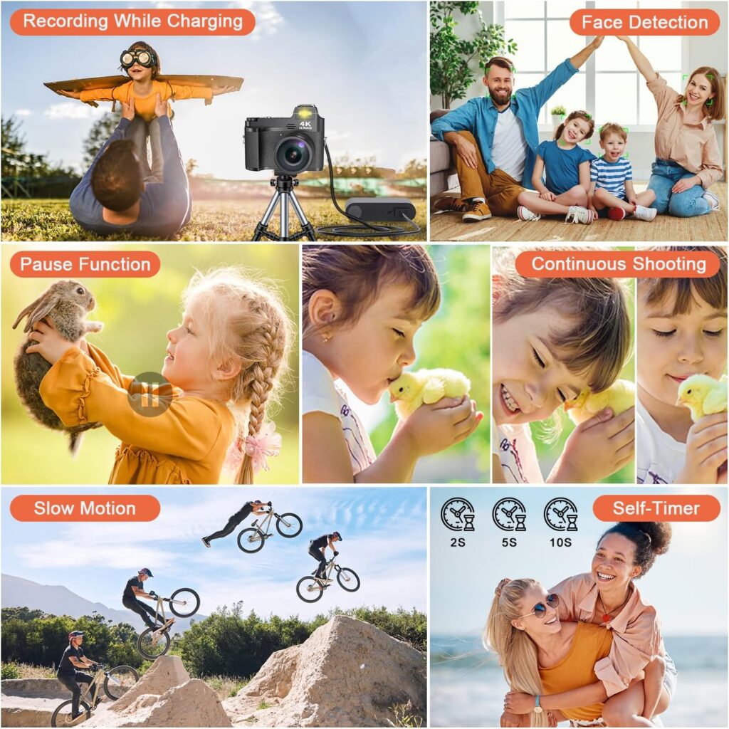 4K Digital Camera for Photography, 48MP Vlogging Camera for YouTube with 32GB SD Card, 3 LCD Screen, Anti-Shake,18X Digital Zoom,Compact Point and Shoot Digital Cameras for Travel