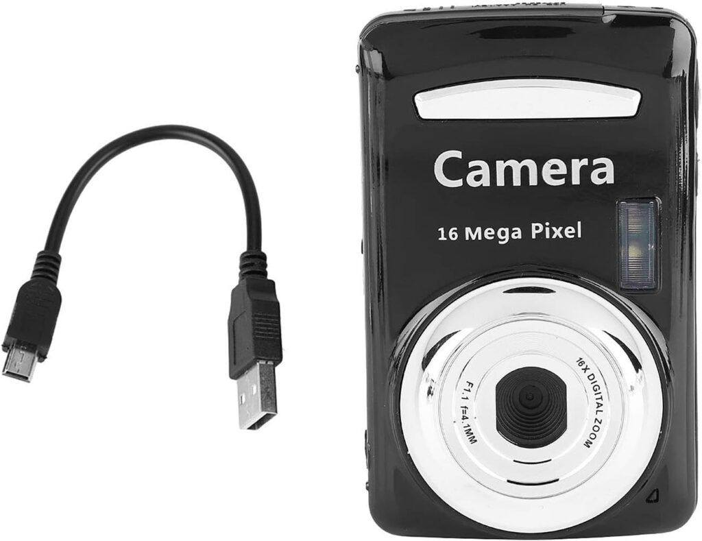 Entatial 16X Zoom Video Camera, Digital Camera, Easy to Install for Home Photographer(Black)