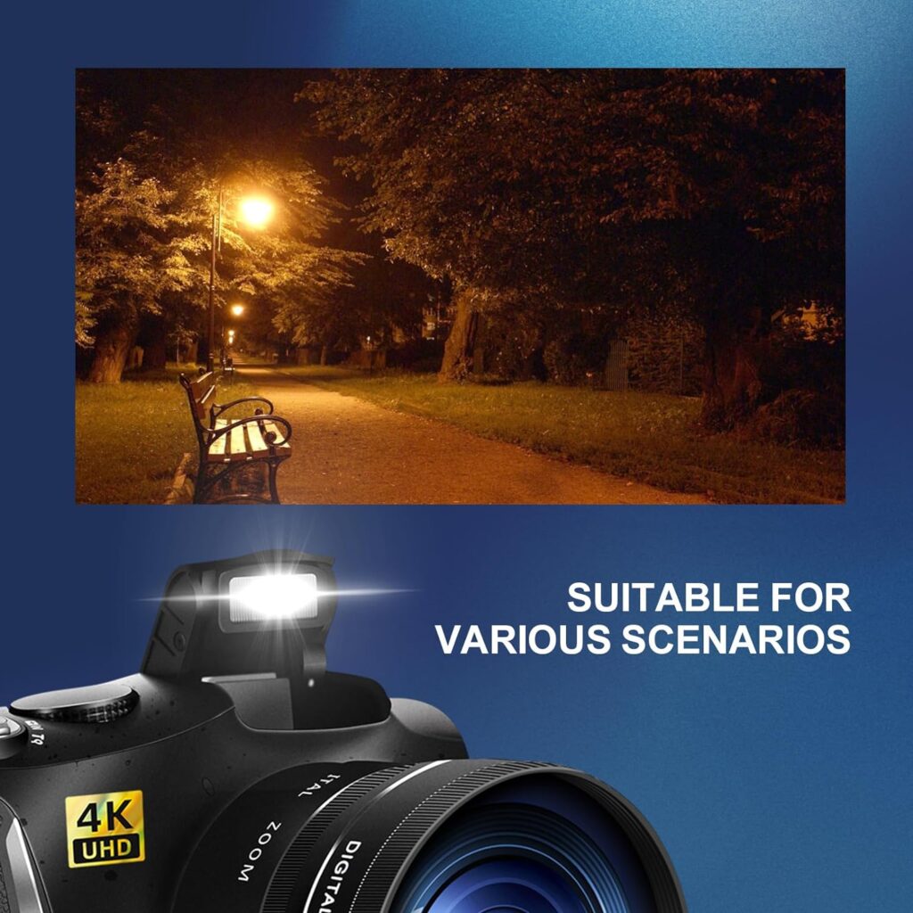 G-Anica 4K Digital Cameras for Photography and Video with Autofocus 16X Digital Zoom, 48MP Vlogging Camera, 3 Flip Screen Compact Camera for Travel with 32GB SD Card