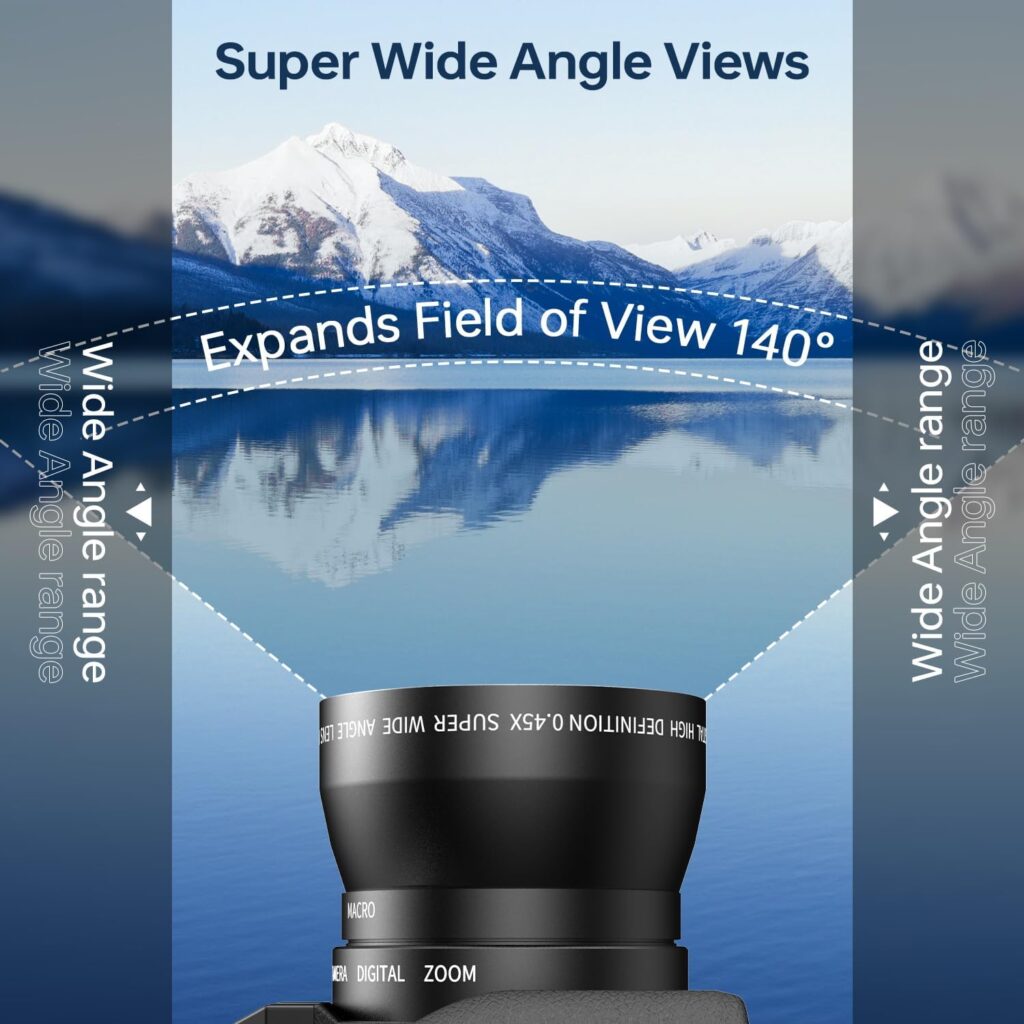 Hojocojo 4KVlogging Camera, 48MP Cameras for Photography，180° Flip Screen, WiFi, 18X Digital Zoom, 32GB TF Card, 52mm Wide Angle  Macro Lenses,Compact Camera for Beginners