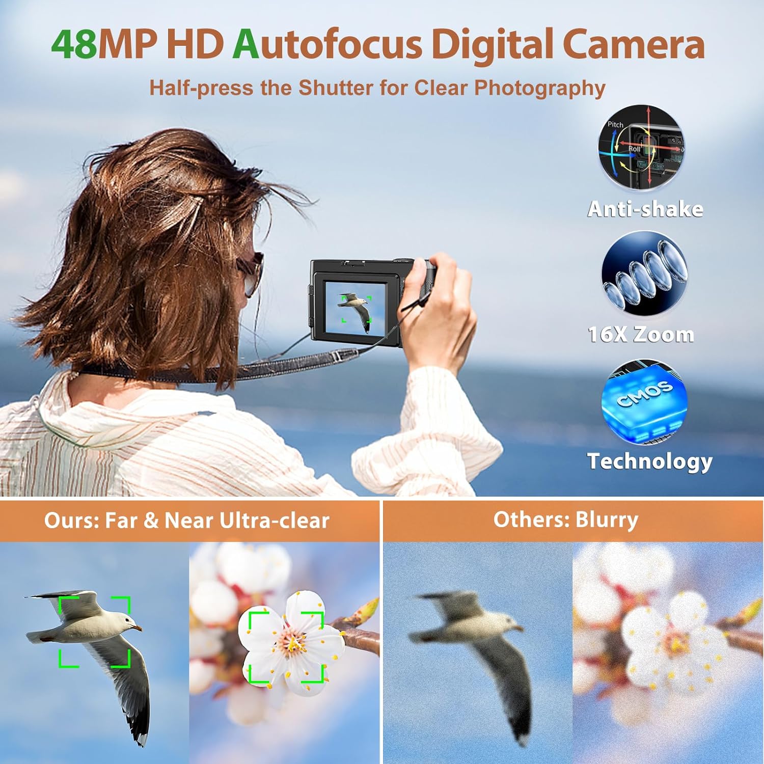 48MP Vlogging Camera with SD Card Autofocus Anti-Shake Review