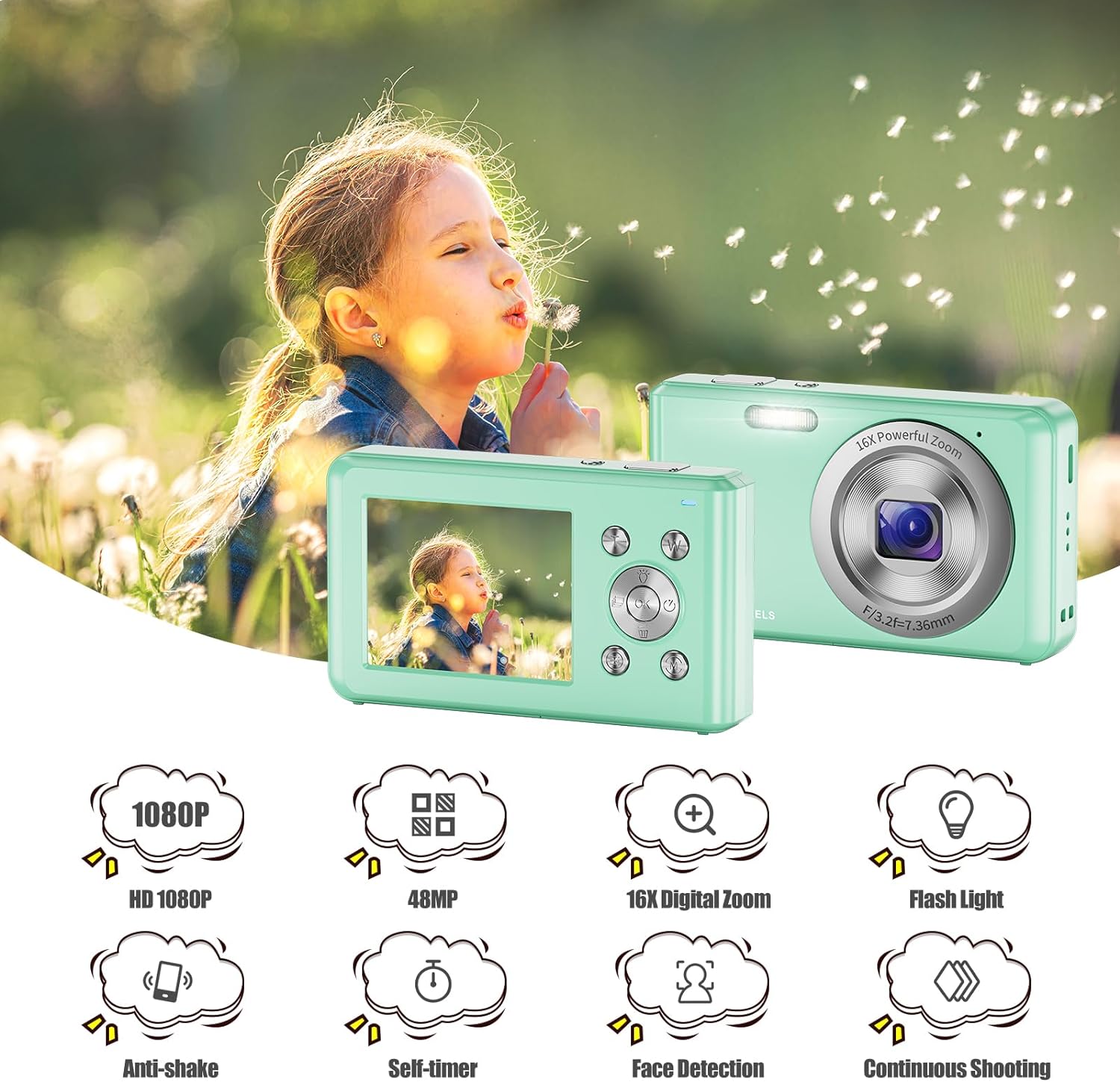 Digital Camera, HD 1080P Compact Camera Review