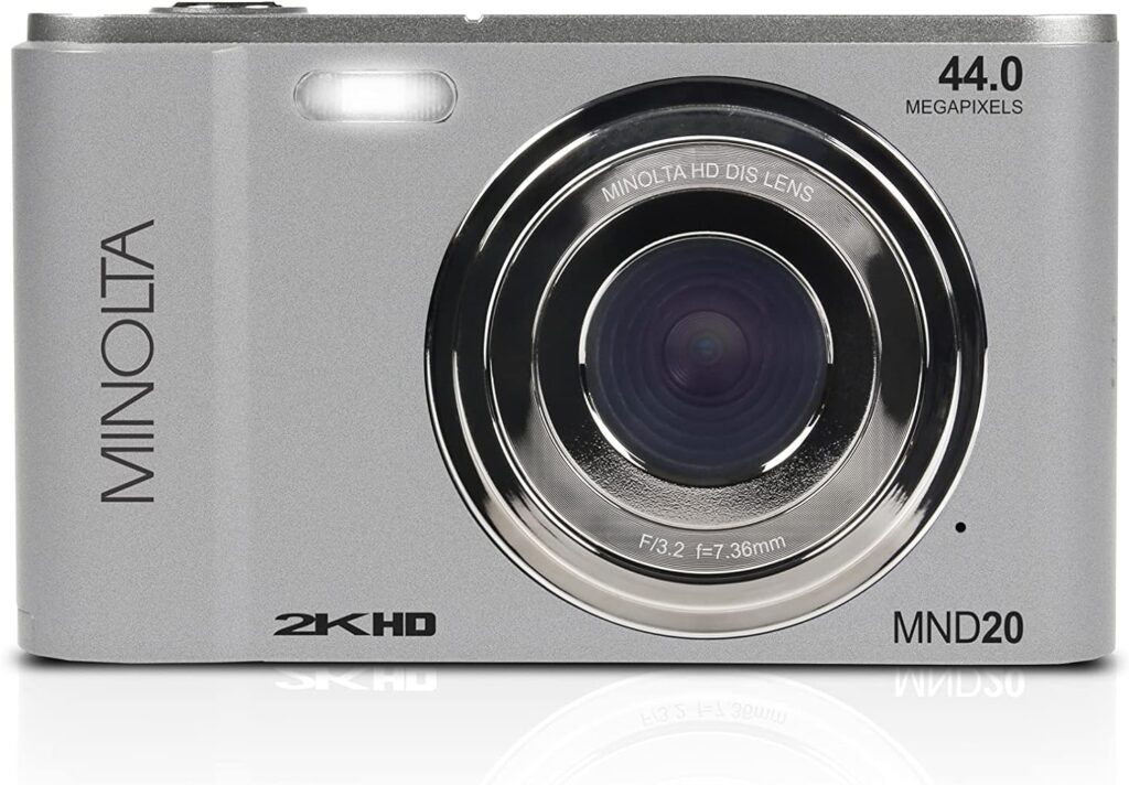 Minolta MND20 44 MP / 2.7K Ultra HD Digital Camera (Silver)