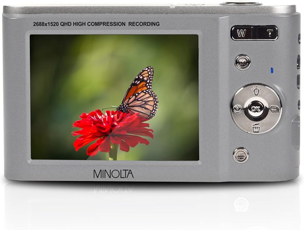 Minolta MND20 44 MP / 2.7K Ultra HD Digital Camera (Silver)