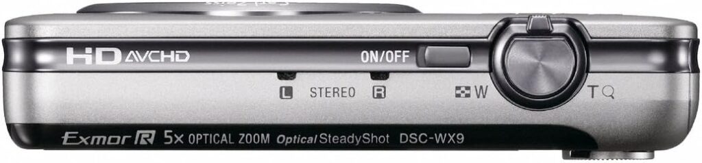 Sony Cyber-Shot DSC-WX9 16.2 MP Exmor R CMOS Digital Still Camera with Carl Zeiss Vario-Tessar 5x Wide-Angle Optical Zoom Lens and Full HD 1080/60i Video (Silver)